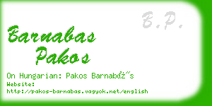 barnabas pakos business card